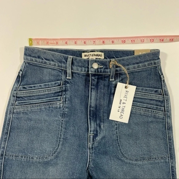 New Madewell Rivet & Thread High Rise Relaxed Straight Jeans - Picture 8 of 11